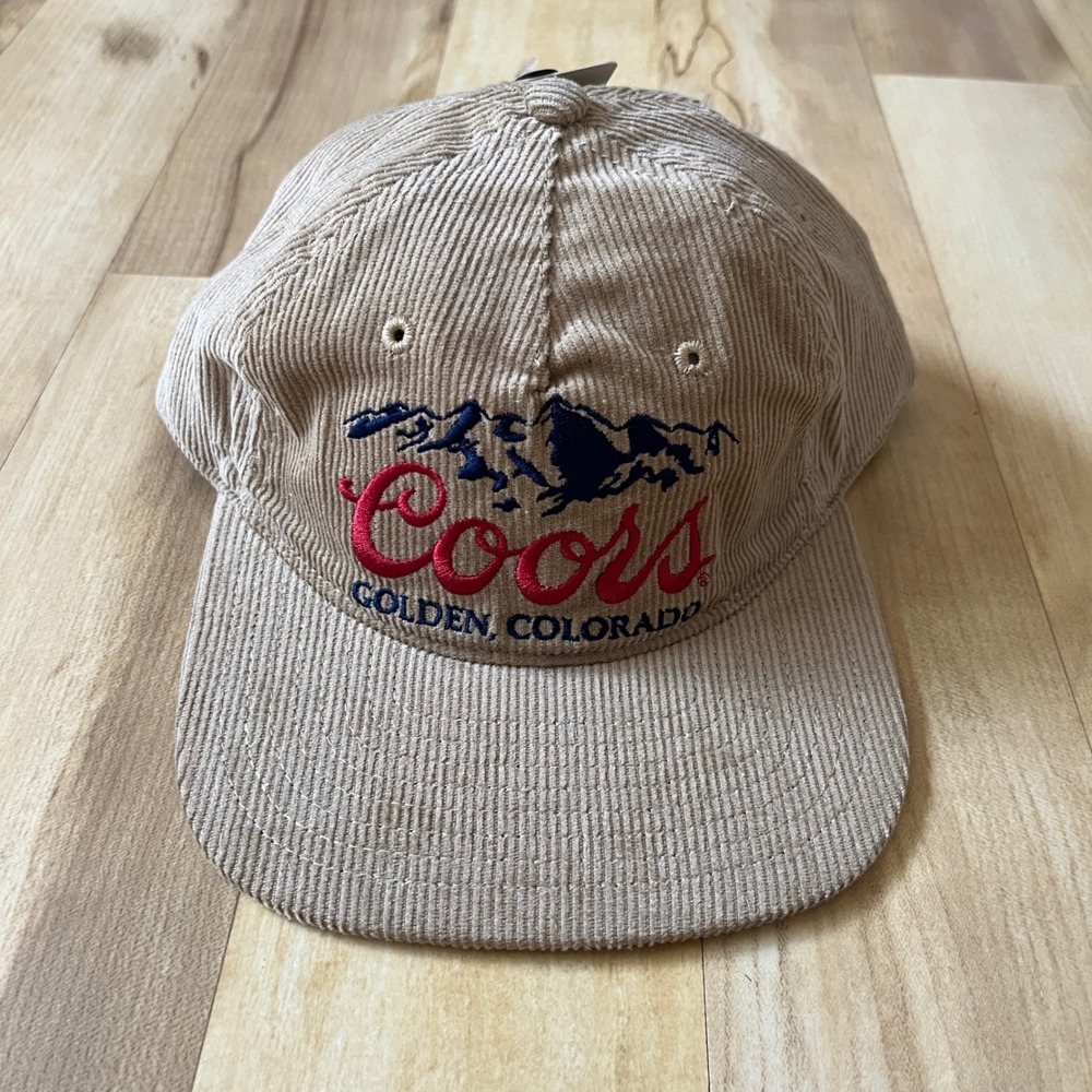 Coors Hat Adult One Size New NWT Corduroy Tan Preppy Beer Collegiate Summer Cap